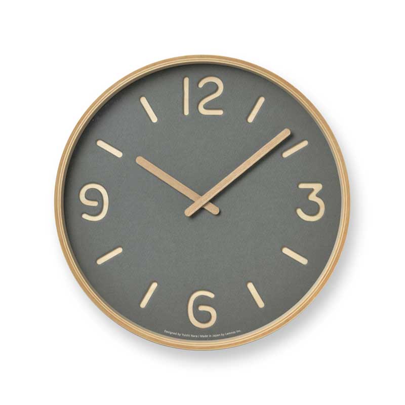 【クーポン800円あり】THOMSON PAPER / トムソンペーパー / チャコールグレー / NY18-15 GY / Lemnos レムノス 壁掛け時計 シンプル 木製 紙 奈良雄一