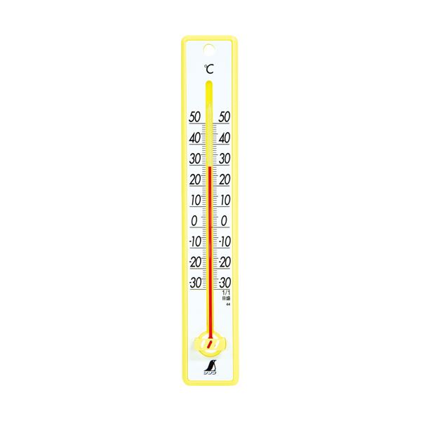 (まとめ)シンワ 寒暖計 25cm イエロー48357 1個【×10セット】[21]