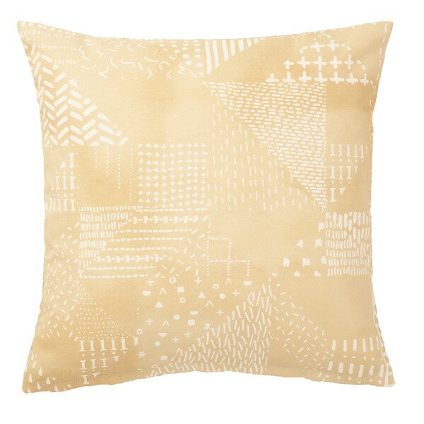 セブンピースズ クッションカバー 【45×45cm イエロー】 正方形 ファスナー付き 洗える サーナヤオッリ 〔リビング〕