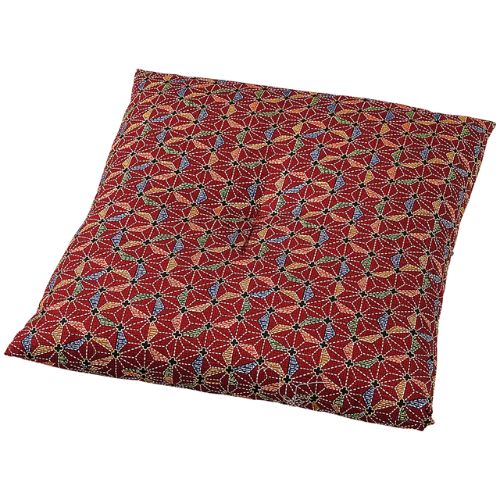 座布団カバー刺子(B)赤40*40/業務用/新品/小物送料対象商品