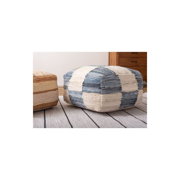 (まとめ) キューブスツール ブルー 完成品 【×2セット】[21]