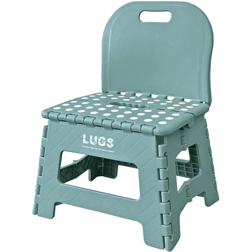 ILC(アイ・エル・シー) LUGS 背もたれ付きコンパクトチェア ターコイズブルー LG-SC320TA 子ども用折り畳みチェア 踏み台