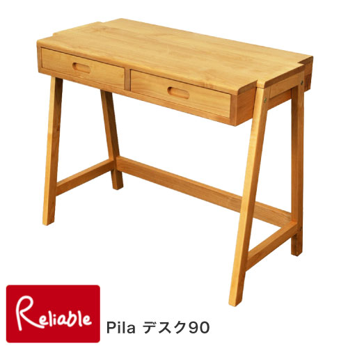 ＼レビュー特典対象/Pila(ピラ) デスク90 単品 幅85cm 引出し付き 学習机 キッズデスク 勉強机 シンプル コンパクト 北欧 ナチュラル 天然木アルダー 木製 シモオカ【S163.5】【re1】