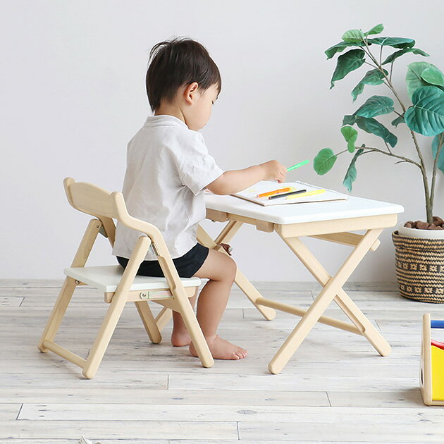 折りたたみキッズデスクセット 木製 デスク 子供 チェア セット Kids Desk