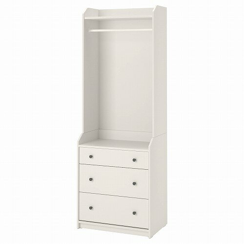 【IKEA/イケア/通販】HAUGA ハウガ オープンワードローブ(引き出し×3), ホワイト[DH](c)(00456924)