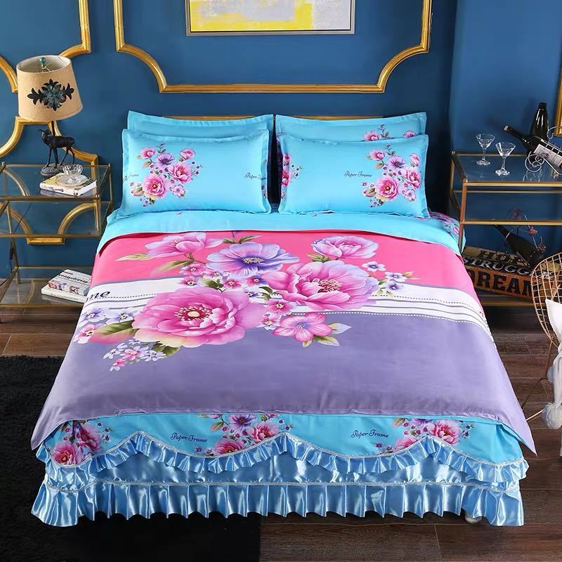 ワイドダブル ベッド用品4点セット 寝具 ボックスシーツ.枕カバー掛け布団カバー ベッドパッド 別サイズあり