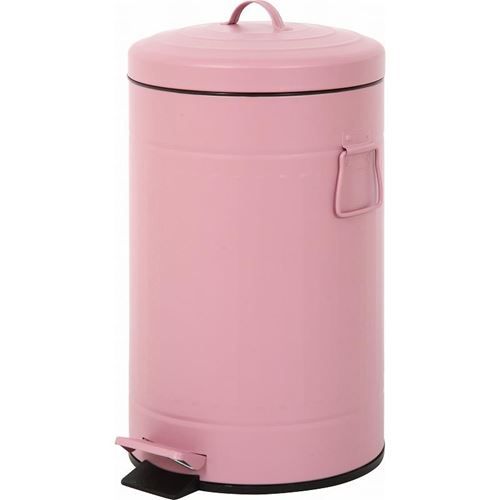 スチール ラウンドペダルペール 12L ピンク (セット数:6) /業務用/新品/送料別