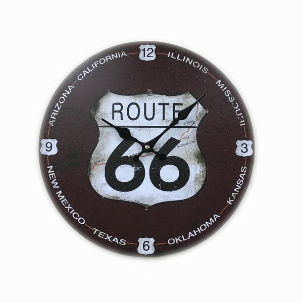 【ポイント20倍】モチーフクロック 33cm ルート66-1