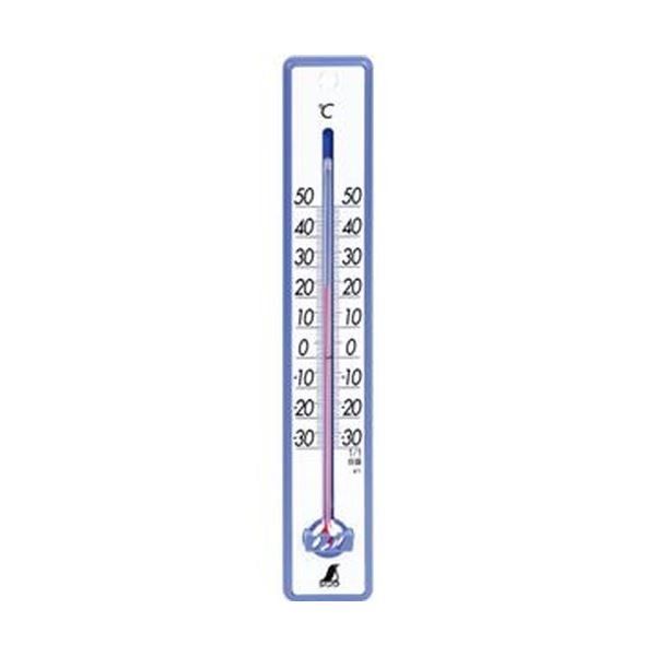 (まとめ)シンワ 寒暖計 25cm ブルー48356 1個【×20セット】 青