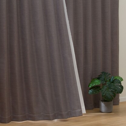 お好みサイズカーテン PK021 ブラウン(幅101-200/丈90-170cm)