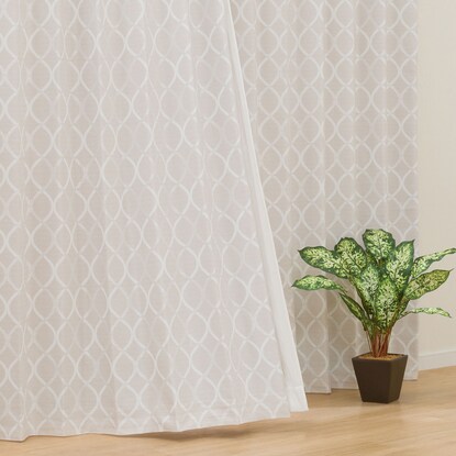 お好みサイズカーテン パターン2 モカ(幅101-200/丈221-270cm)