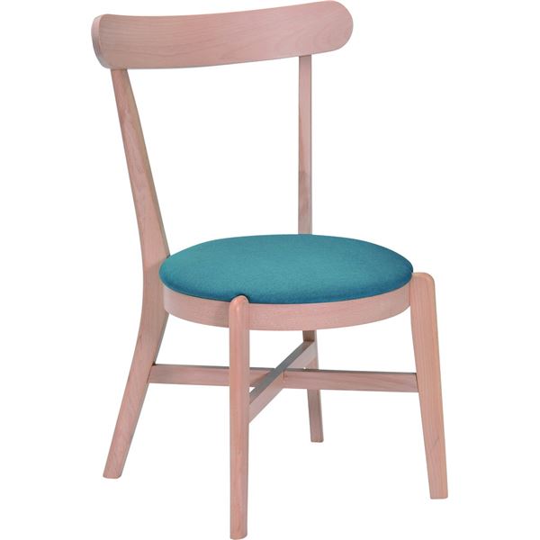 ダイニングチェア ファブリック 木製 2脚組 ナチュラル/ブルー 〔完成品〕 50004071 【北海道・沖縄・離島配送不可】