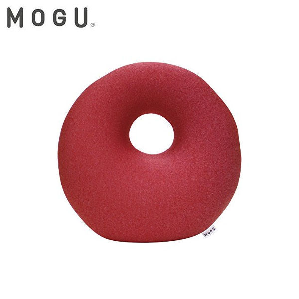 【店内全品ポイント5倍〜10倍】MOGU ビーズクッション レッド プレミアムホールクッション (全長約36cm) モグ