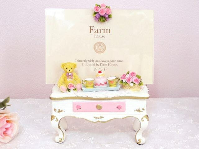 ムーンベアー アクリル板フォトフレーム 写真たて Farmhouse プレゼント クマ 薔薇