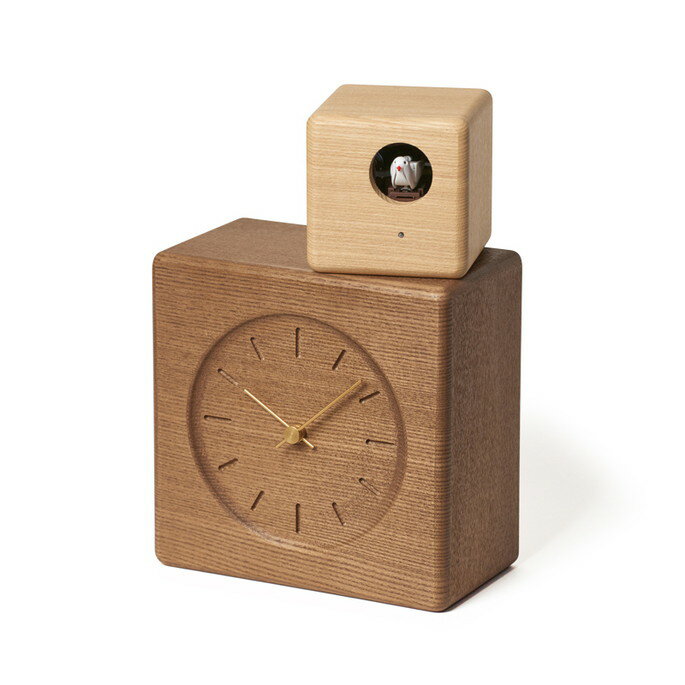 時計 キュビスト カッコー クロック Cubist Cuckoo Clock タカタレムノス Lemnos GTS19-04 ブラウン ナチュラル ナチュラル ホワイト置時計 インテリア クロック 雑貨 置時計 モダン シンプル グッドデザイン賞 リビング ダイニング 寝室 カフェ