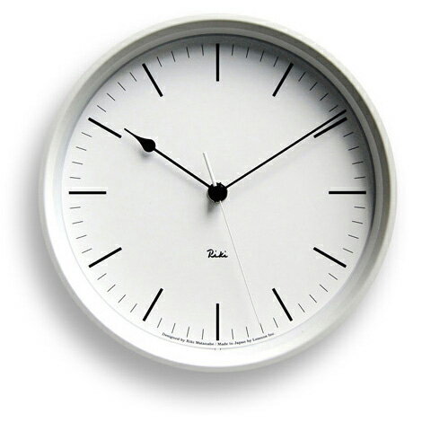 ◆マラソン!ポイント10倍!◆【デザイン:渡辺力】Lemnos(レムノス)インテリアクロックRIKI STEEL CLOCK RC(電波時計タイプ)WR08-24 WHホワイト