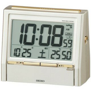 【最大4000円OFFクーポン発行 5/9 20時~5/10 23:59】目覚まし時計 電波時計 デジタル アラーム カレンダー 温度計 湿度計 スヌーズ セイコー SEIKO【KK9N0D18P】