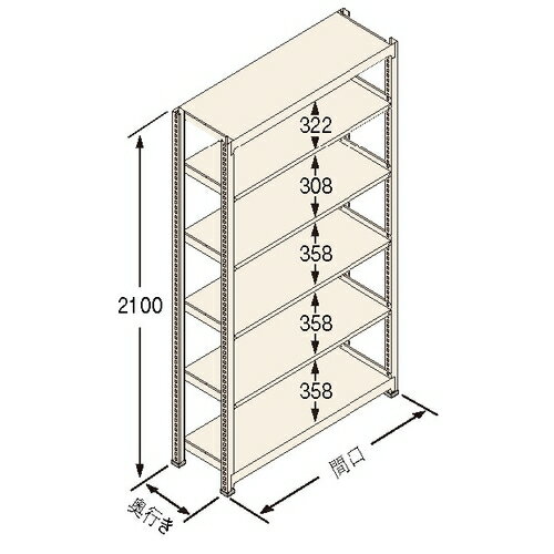 扶桑金属工業 中量ラック Jタイプ500kg GSN-J2109C6R 連結:棚板天地6段 [法人・事業所限定][送料別途お見積り]