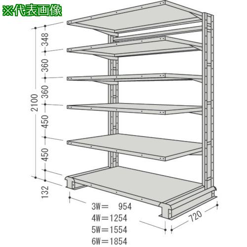 ■NF スチール製軽中量ボルトレス棚 キャンチラック単式1連 間口1554×奥行720×高さ2100mm 階段数6 150kg〔品番:CR75LS6〕【1355488:0】[送料別途見積り][法人・事業所限定][外直送][店頭受取不可]