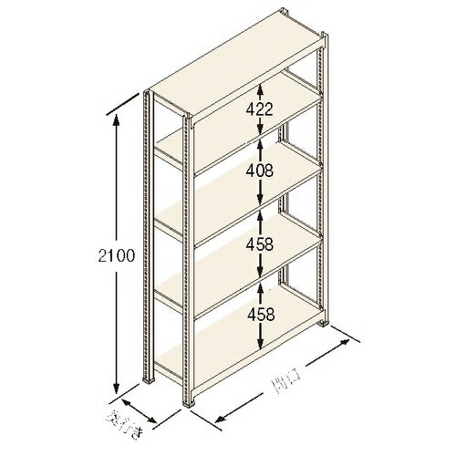 扶桑金属工業 中量ラック Jタイプ500kg GSN-J2109C5D 独立:棚板天地5段 [法人・事業所限定][送料別途お見積り]