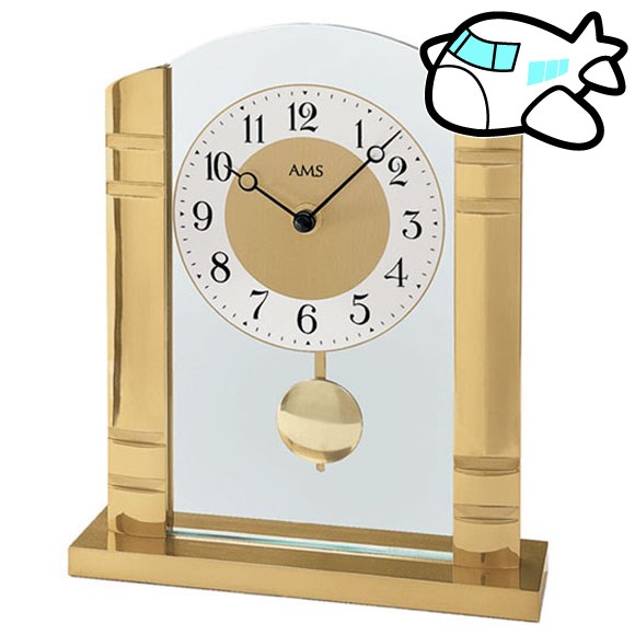 AMS 置き時計 振り子時計 アナログ レトロ ゴージャス 置時計 ドイツ製 AMS1117 納期1ヶ月程度 (YM-AMS1117)