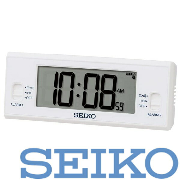 【送料無料】SEIKO セイコークロック 目覚まし時計 置時計 デジタル 電波 白 SQ321W ※北海道・九州・沖縄・離島は別途送料(1080円-2160円)キャンプ用品 掃除機 エプロン テールランプ 元 ホワイト サイドテーブル SQ321K 小型 寝室 トイレ 可愛い 車載 スワロ