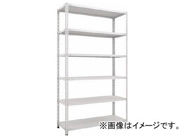 トラスコ中山 セミボルトレス軽量棚 W1500×D300×H2100 6段 W色 SBL-7536-W(7786905) Semi Boltless Lightweight Shelf stage Color