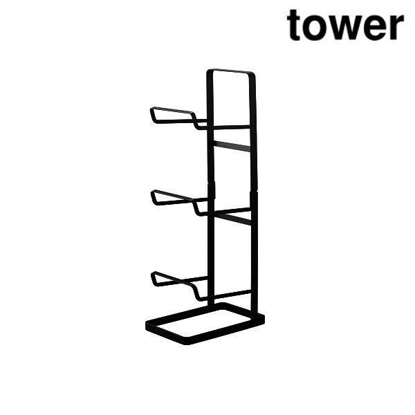 山崎実業 2035 フィットネスグッズ収納ラック タワー ブラック