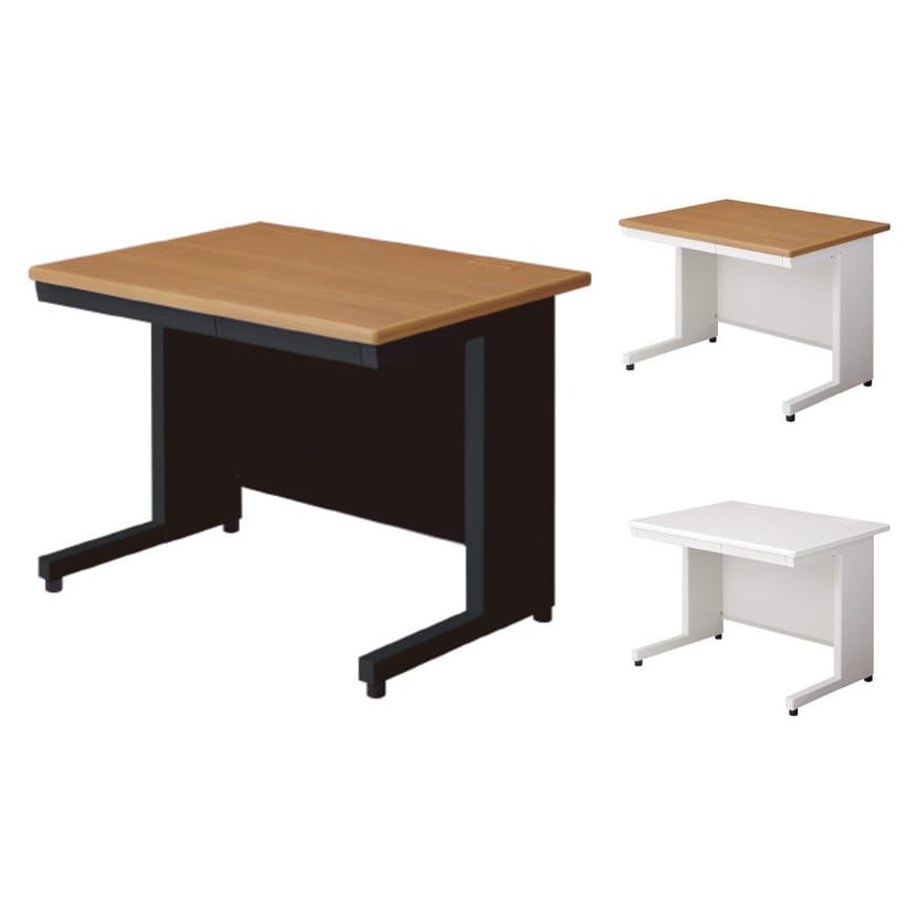 プラス リード LEED デスク LE-107H デスク オフィスデスク ワークデスク 平机 幅1000×奥行700×高さ700mm L字脚 幕板付き 配線口付き