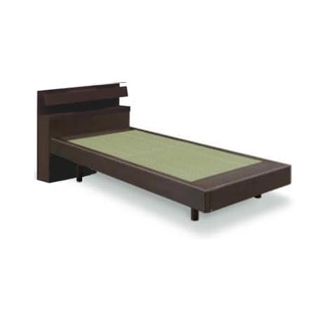 シングル畳ベッド　スピーク３　宮(キャビネット)　ＭＩＧＵＳＡ　ＤＢＲ　ＬＧ　リーフグリーン