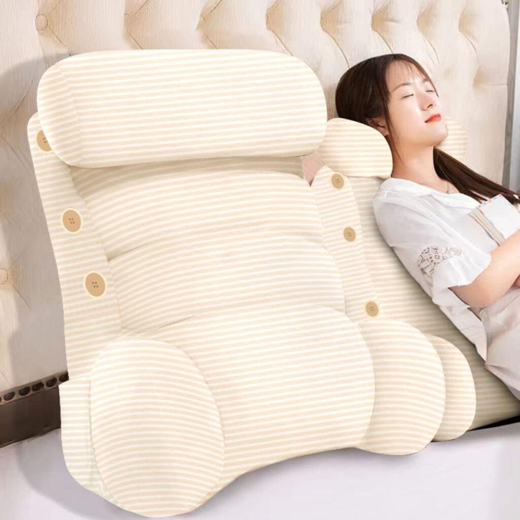 ベッド クッション 背もたれ 三角クッション ソファー ベッド用クッション カラー ポケット付き 厚いクッション 大きい 背もたれクッション 腰当てクッション 疲れにくい ソファークッション 腰枕 8
