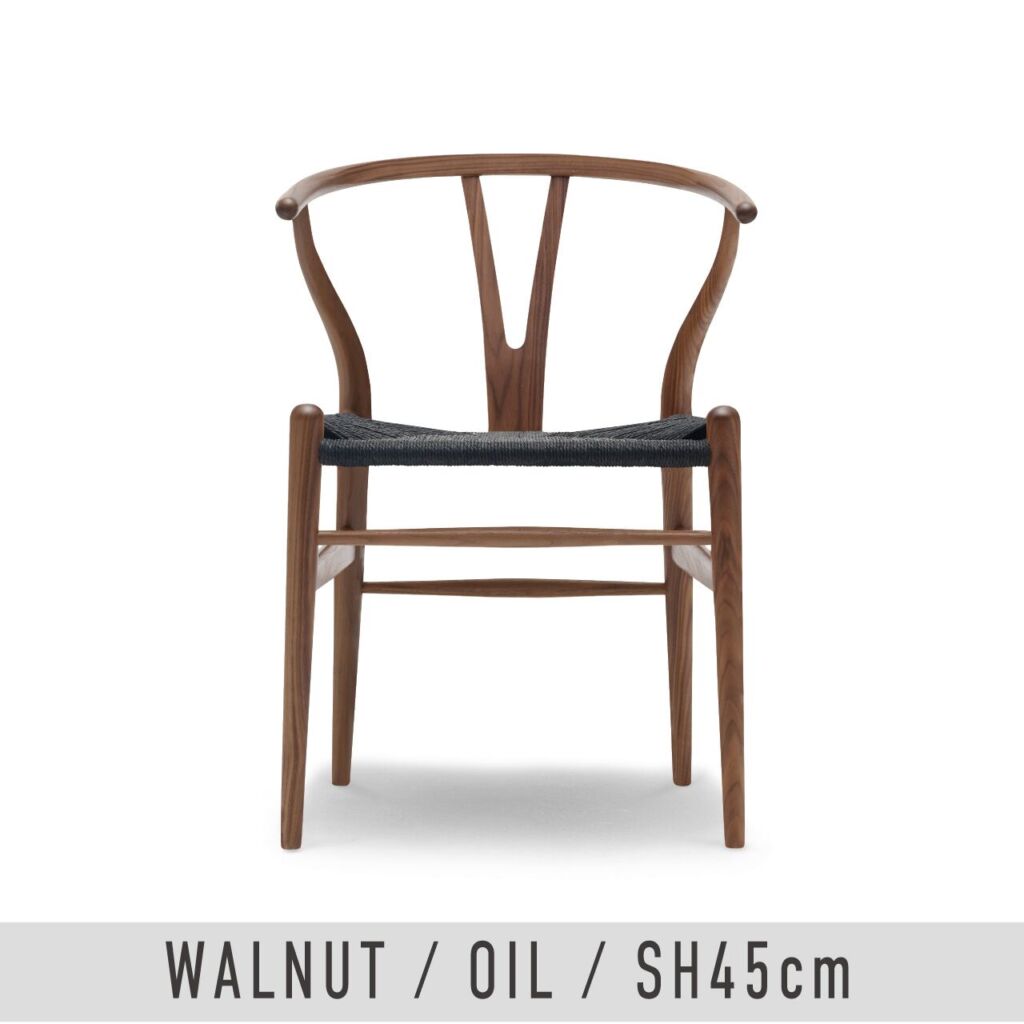 CH24（Yチェア）/ ウォルナット材 オイル仕上げ / ブラックペーパーコード / SH45cm / CARL HANSEN 