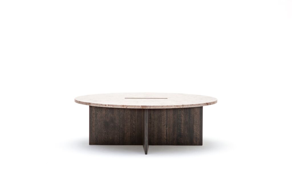 N-ST01｜marble top / large / smoked oak