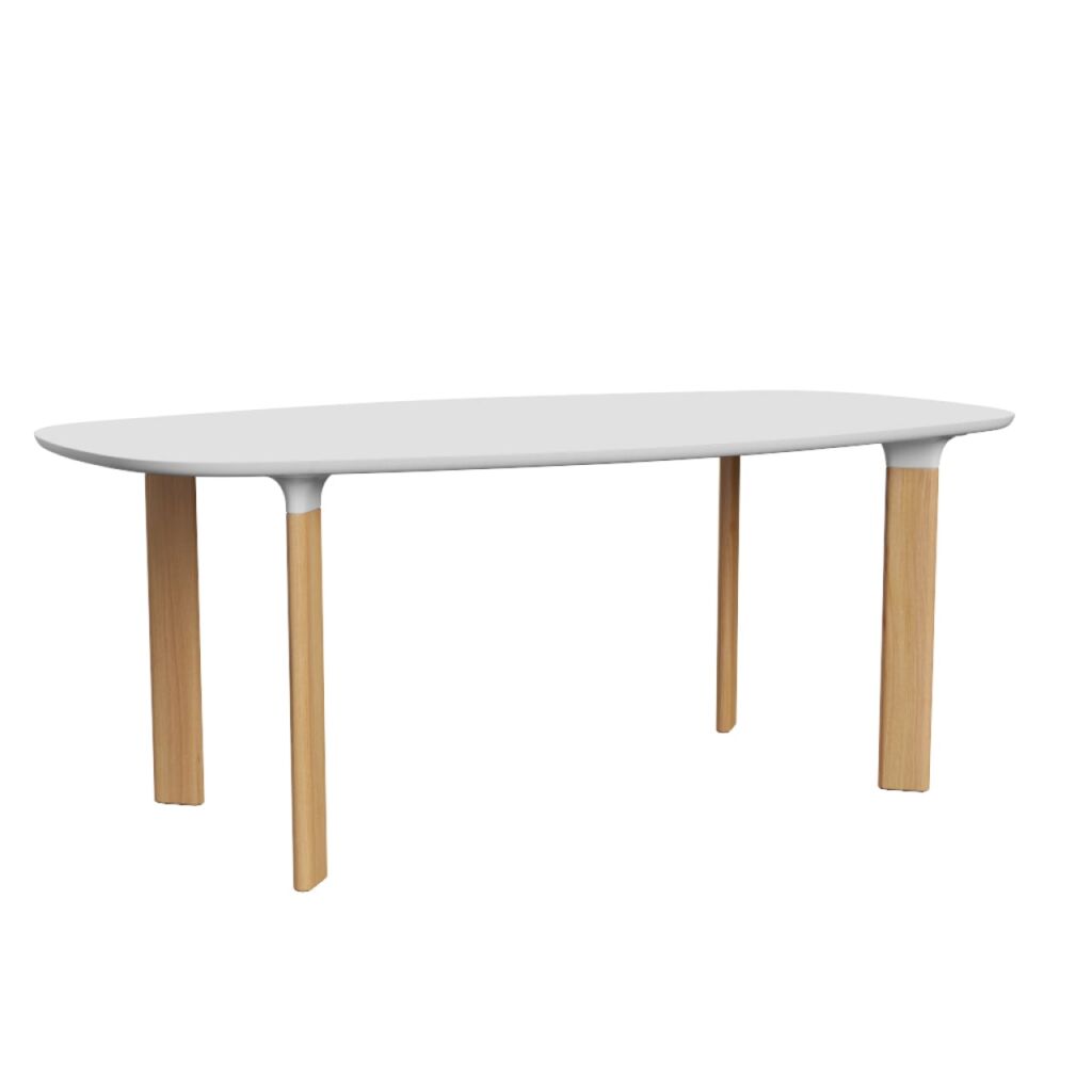 アナログテーブル｜JH63 / ホワイト / ホワイトトランペット / オーク脚