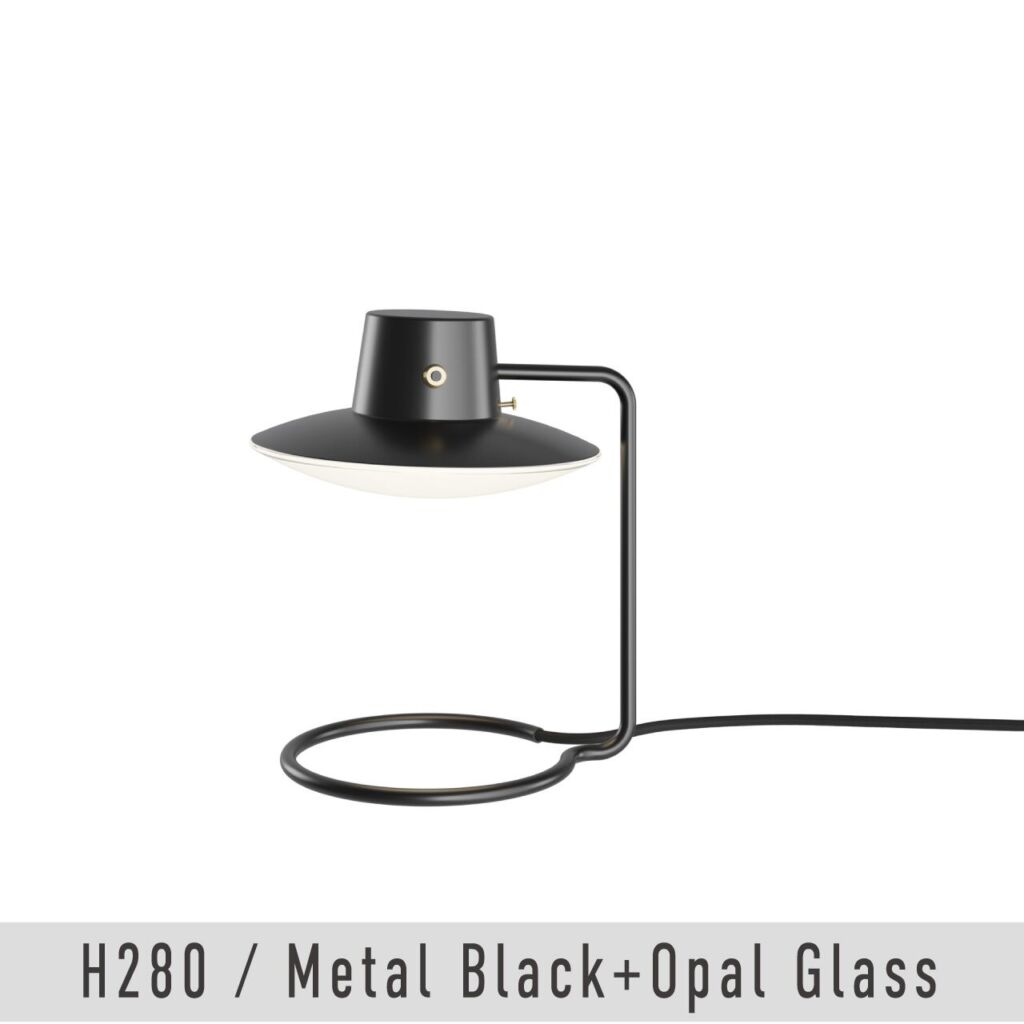 AJ オックスフォード テーブルランプ / H280 / ベース式 / ブラックメタルシェード＋乳白ガラス / AJ Oxford Table Lamp / Metal Black Opal Glass / アーネ・ヤコブセン / Louis Poulsen（ルイスポールセン）/ テーブルライト / 正規販売店