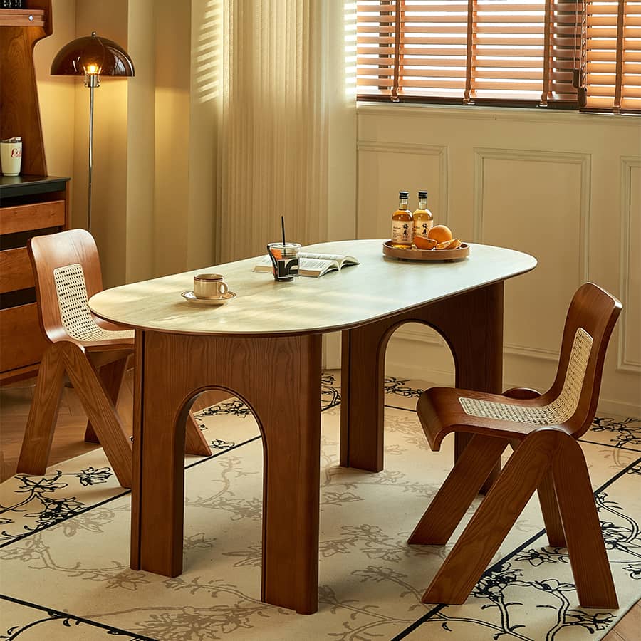 ダイニングテーブル セラミックテーブル 木製脚 大理石調 おしゃれ htb-1774