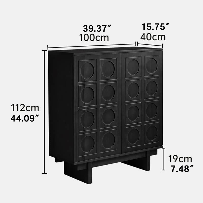 キャビネット  幅100cm 収納棚 チェスト 無垢材  ブラック ブラウン htb-1751