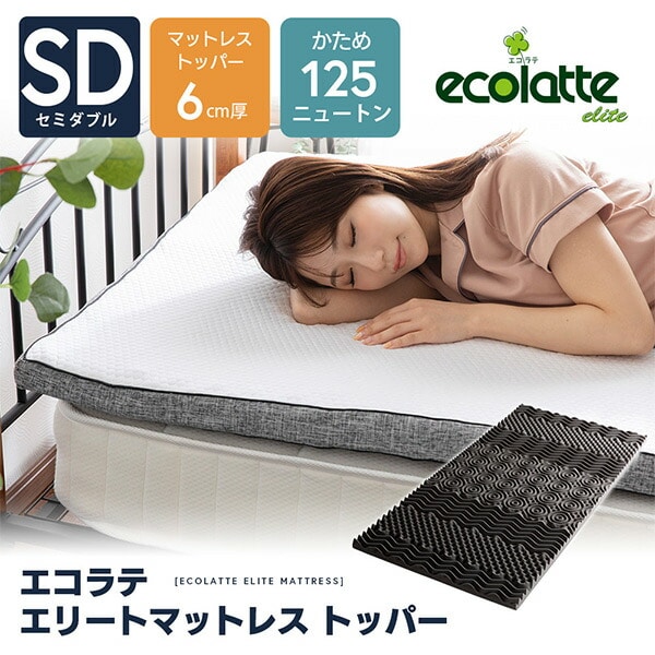 【10％オフクーポン対象】硬め マットレス トッパー 厚さ6cm セミダブル 125N ELT-6P-118SD ホワイト 篠原化学
										
											【会員登録でクーポンGET】