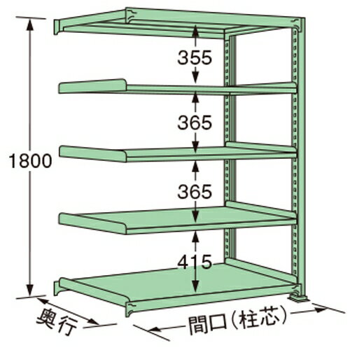 扶桑金属工業 中量ラック MS1809M05R 単連:連結タイプ 棚:5段(天板含む) [法人・事業所限定][送料別途お見積り]