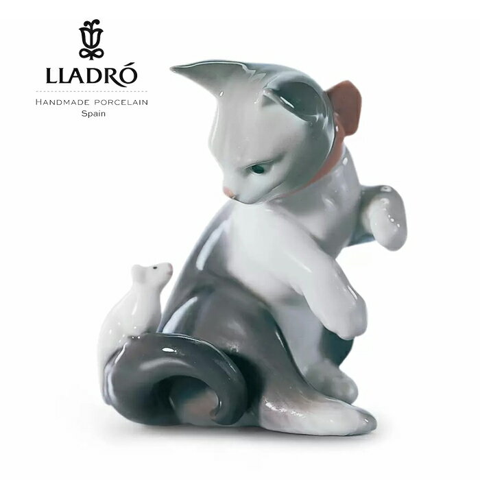 驚いた仔猫ちゃん LLADRO リヤドロ リアル フィギュリン リアドロ ねずみ 置物 オブジェ インテリア 人形 磁器 かわいい スペイン プレゼント 玄関 お祝い 新築 開業 癒し リビング 寝室 事務所 オフィス 【正規品】01005236