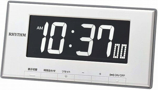 【送料無料】リズム時計(RHYTHM) 置き時計 白 目覚まし時計 温度 湿度 カレンダー 表示切替式 LED 8RDA78SR03 ※北海道・九州・沖縄・離島は別途送料(1080円〜2160円)ホワイト 厚さ対策 冷房 エアコン 除菌 清潔 清掃 洗浄 可愛い 熱中症 防災 見やすい 人気