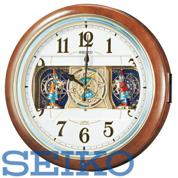 【送料無料】SEIKO CLOCK (セイコークロック) 掛け時計 電波 アナログ からくり 6曲メロディ 茶マーブル模様 RE559H ※北海道・九州・沖縄・離島は別途送料(1080円〜2160円)ブラック フライデー