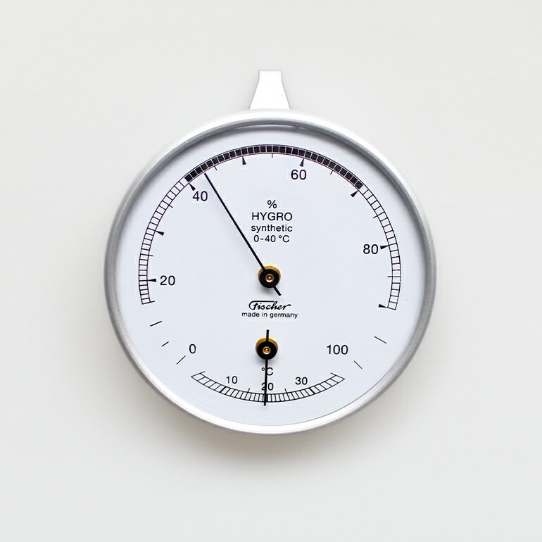 【100円クーポン配布中】Fischer[フィッシャー]123T Synthetic Hygrometer With Thermometer(温湿度計)[温度計 湿度計 アナログ サーモメーター ハイグロメーター 壁掛け ステンレス インテリア おしゃれ ドイツ製]☆