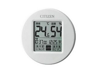 CITIZEN/シチズン 8RD208-A03 ライフナビプチA 掛置兼用デジタル温・湿度計(時計付き) 白/日付表示/環境目安表示 【温度計】【湿度計】【便利】