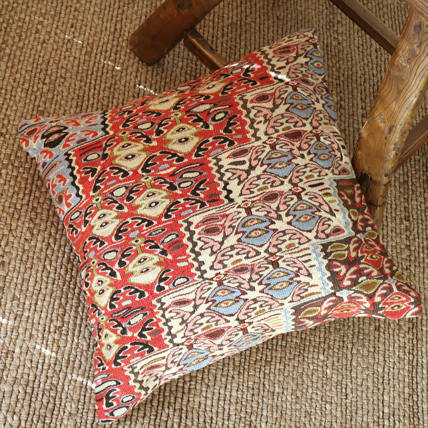 クッションカバー 50cmサイズ キリム ウール Turkish Kilim Cushion セネ 細かなモチーフ