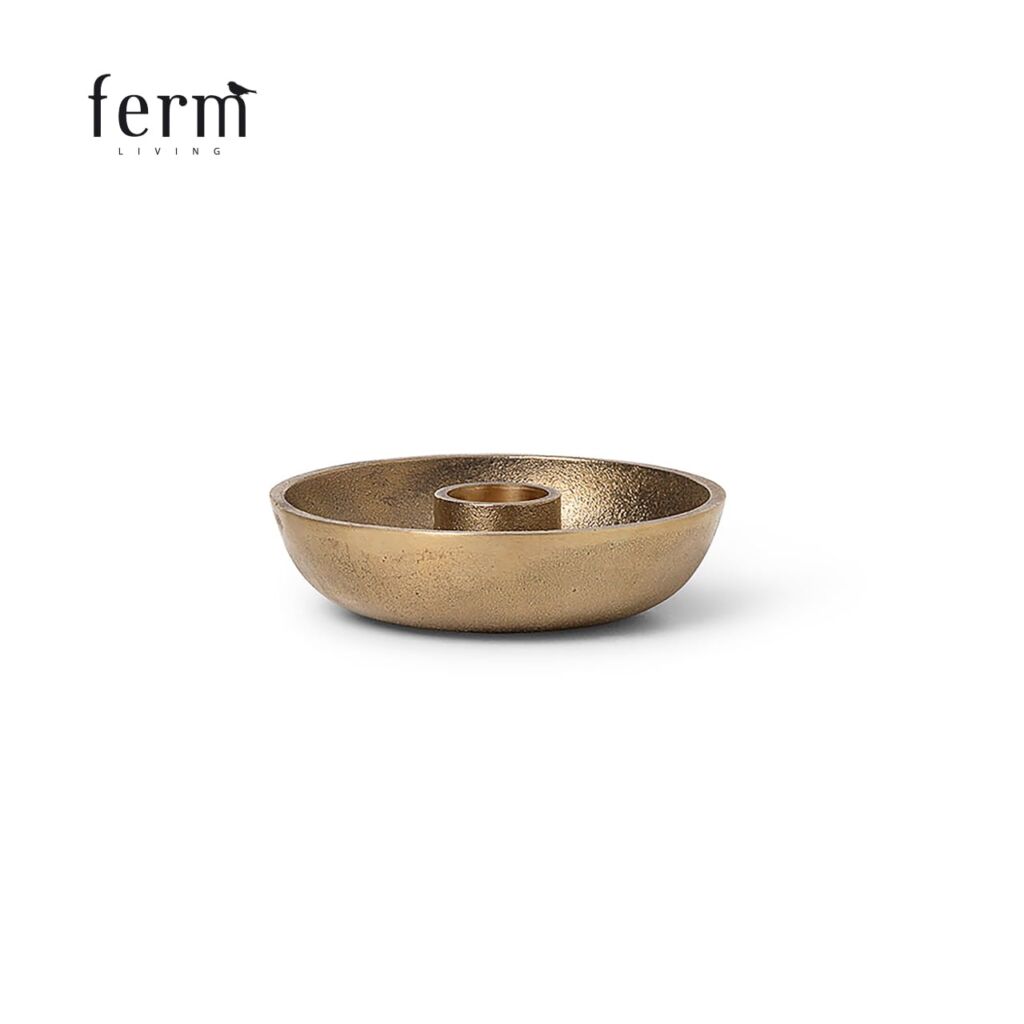 【ONLINE限定】Bowl Candle Holder - Single / Brass / Φ10×H2.7cm / ボウル キャンドルホルダー シングル / 真鍮 / ferm LIVING（ファームリビング）/ キャンドルホルダー / 正規販売店