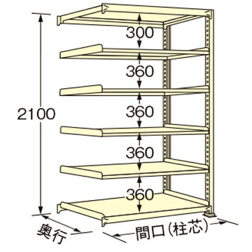 扶桑金属工業 中量ラック WL2109L06R 単連:連結タイプ 棚:6段(天板含む) [法人・事業所限定][送料別途お見積り]