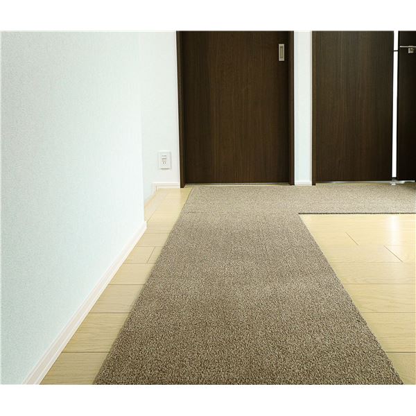 ラグタス 廊下敷マットBR ブラウン 【約60×100cm】【代引不可】