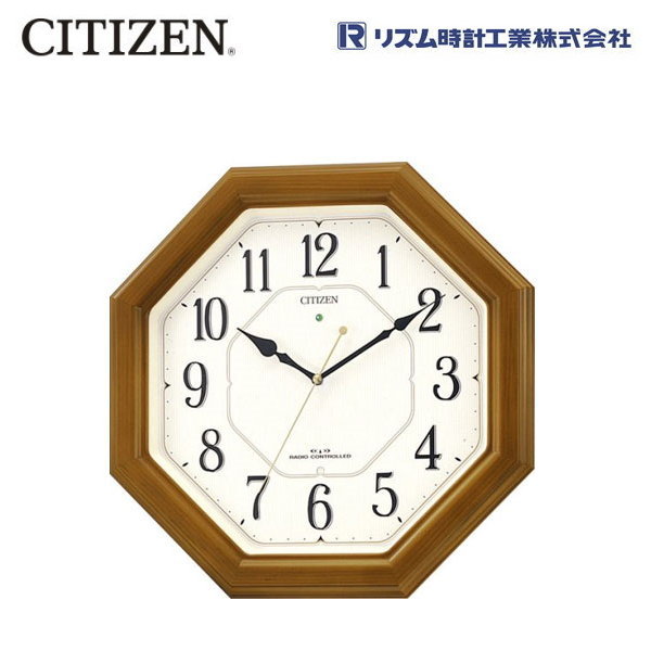 シチズン(CITIZEN)  電波掛時計 4MY645-006 【条件付送料無料】 電波掛時計 ナチュライト付(文字板全面)/リズム時計工業【条件付送料無料】