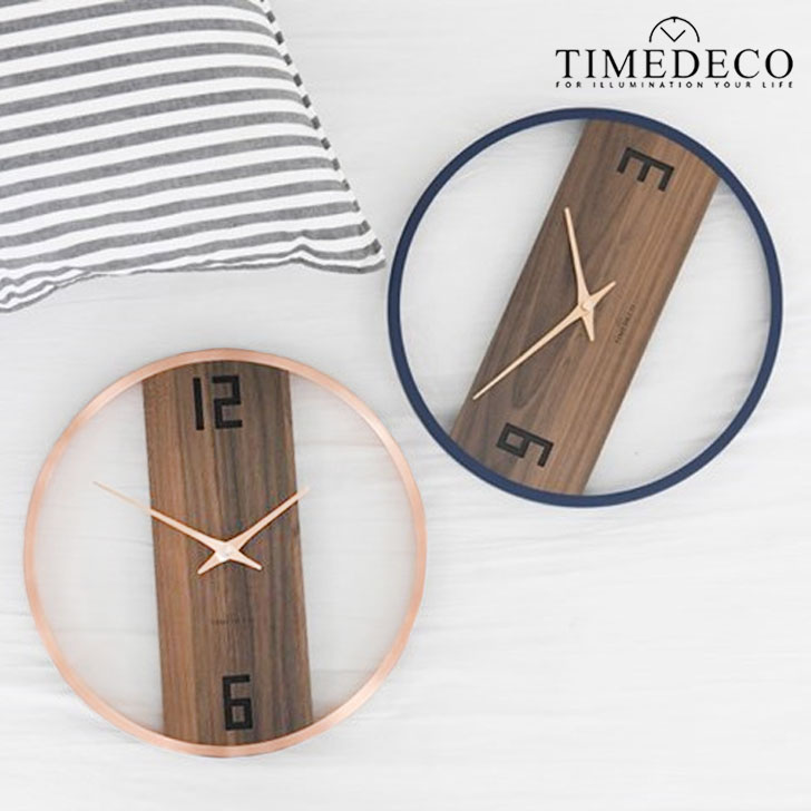 タイムデコ 掛け時計 TIMEDECO 正規販売店 CIRCLE WOOD BAND WALL CLOCK サークル ウッド バンド ウォール クロック Blue ブルー RoseGold ローズゴールド ノイズレス おしゃれ インテリア雑貨 韓国雑貨 3889540/1 ACC